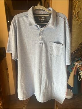 Tommy Bahama Light Blue Polo Shirt with Chest Pocket - XL